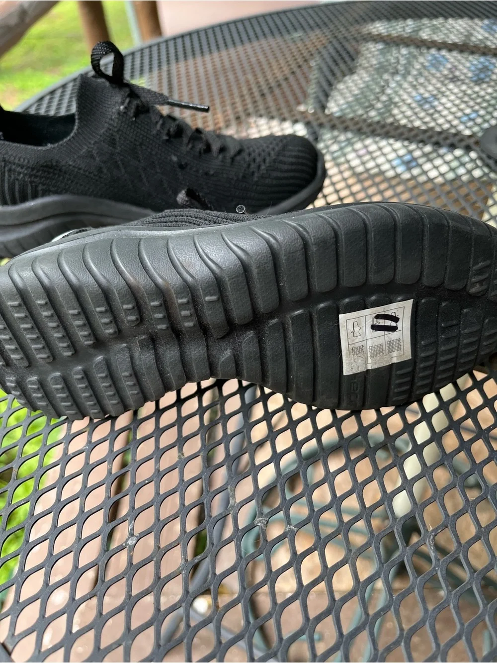 Skechers Kids All-Black Knit Lace-Up Sneakers
